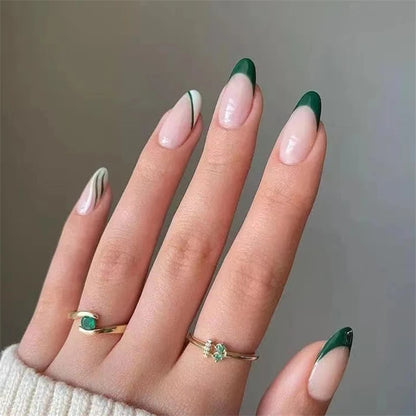24Pcs Manicure Wearable Fake Nails Ballerina Removable Coffin Fake Nails Finished Women Girls Almond False Nails Art Decoration