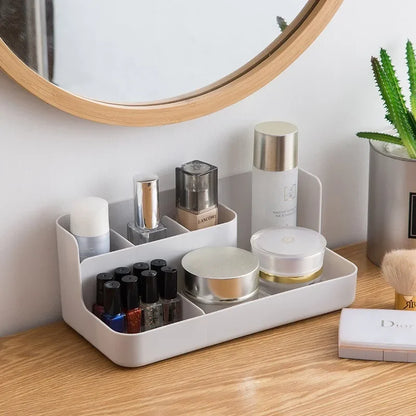 Cosmetic Storage Box - Plastic Vanity Organizer with Skincare Shelf, Perfect for Skincare Products,Space-Saving Beauty Holder