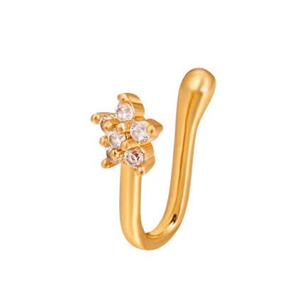 1Pc Copper Fake Piercing Nose Ring Butterfly Crown Star Heart Clip On Nose Ear Clip Cuff Earring for Women Gift Body Jewelry Nez