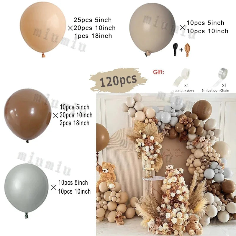 Beige Cream White Boho Balloon Garland Arch Kit Sand White Engagement Wedding Birthday Party Baby Shower Decoration Balloons