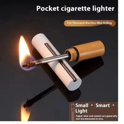 New Gold Bar Design Metal Pendant Lighter Open Flame Smoking Accessory for Outdoor Adventure Small Portable Lighting Tool