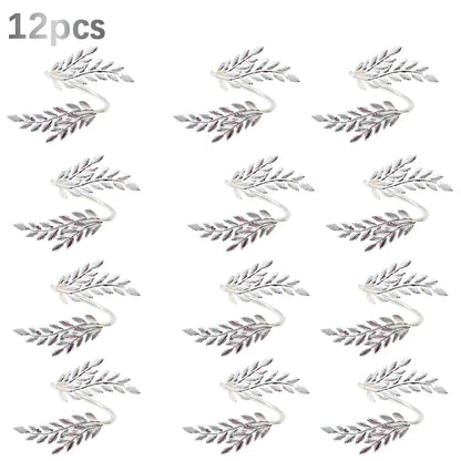 Gold Wheat Napkin Rings Metal Leaf Napkin Holder for Harvest Festival Fall Thanksgiving Dinner Party Table Decoration