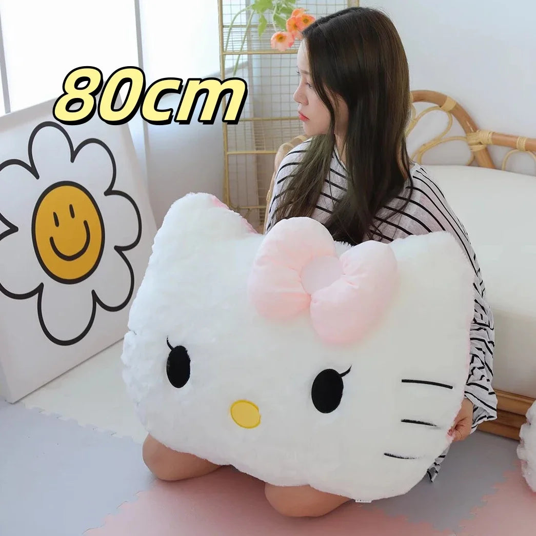 Sanrio Comfortable Hello Kitty Plushies Soft Hug Pillow Stuffed Anime Back Cushion Sofa Bed Big Size Plushies Xmas Gift For Girl