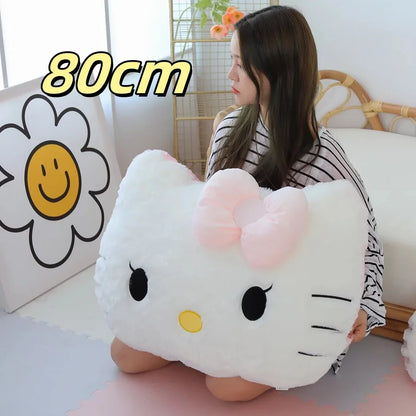 Sanrio Comfortable Hello Kitty Plushies Soft Hug Pillow Stuffed Anime Back Cushion Sofa Bed Big Size Plushies Xmas Gift For Girl