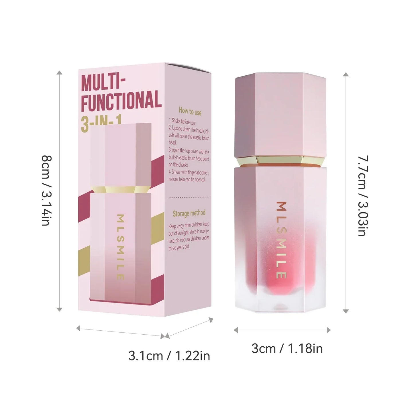 Natural Blusher Cute Korean Makeup for Women Liquid Blush Waterproof Multi-purpose Facial Nourishing Blush Stick Cheek