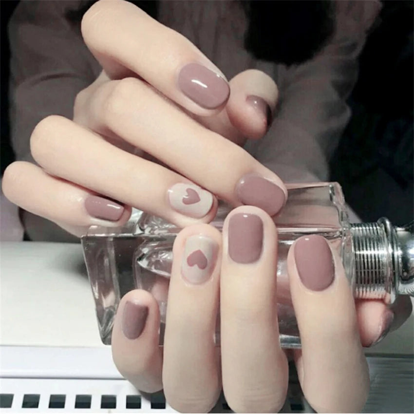 24Pcs/Set Pink Bow French Fake Nails Art Cute with Diamonds Girls Reusable Ballet Press on Nail Tips Oval Acrylic Stick on Nails