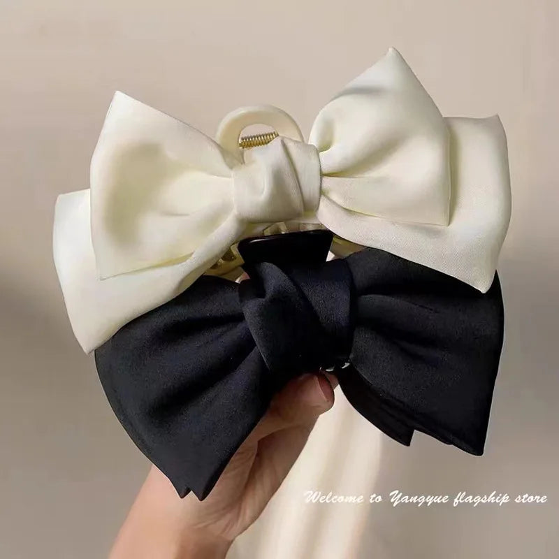 Fashion Women Bow Hairpin Korean Version Of Solid Color Butterfly Satin Hair Clips Girls Hair Accessories Headwear
