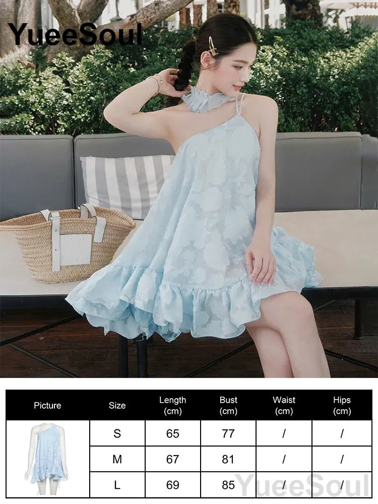 Blue Mini Dress Summer Sleeveless Slim Sexy Women Dresses 2025 New Sweet Cute Evening Party Casual High Street Y2K Dress