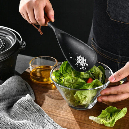 1/7Pcs Black Food Grade Silicone Kitchen Cookware Utensils Spatula Spoon Oil Brush Practical Cooking Tool Kitchenware Set