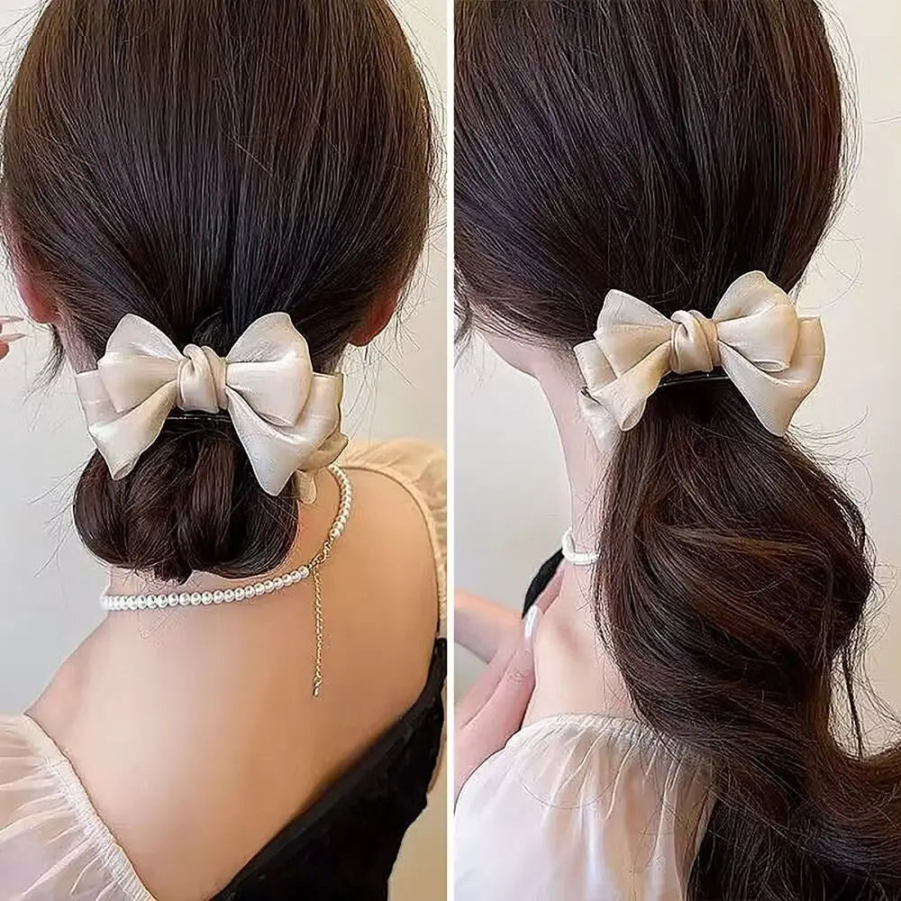 Vintage Bow Hair Clamp Pastoral Style Hair Accessories Hair Clip Back Head Hairpin Women Girls