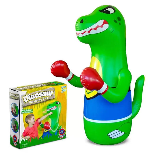 Inflatable boxing tumbler green Tyrannosaurus rex children's anger sports props boxing cover water spray toy dinosaur column
