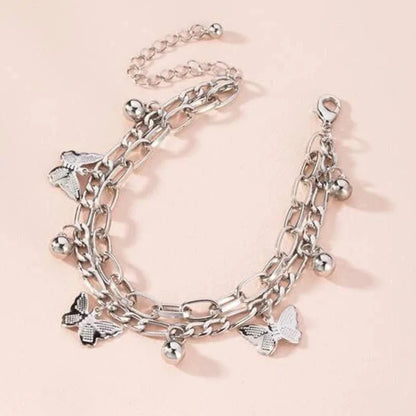 Double-Layer Heart Pendant Bracelet Simple Stylish Personalized Metal Multi-Layer Jewelry Accessory