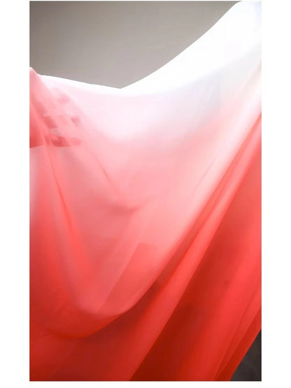 Blue Gradient Chiffon Fabric Semi-transparent By The Meter for Clothing Dress Hanfu Diy Designer Cloth Sewing Soft Fine Black