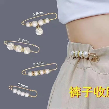 2/20pcs Clothing Brooch Pearl Waist Adjustment for Women Pearl Lapel Pin Sweater Dress Brooch Pins Badge Buckle DIY Accessories