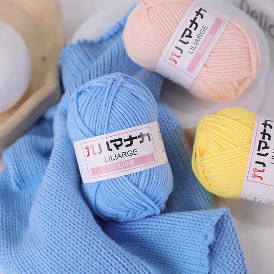 25G Milk Sweet Soft Baby Cotton Knitting Wool Thick Fiber Yarn Velvet Hand Threads for Knitting Wool Crochet Yarn for DIY Sweate