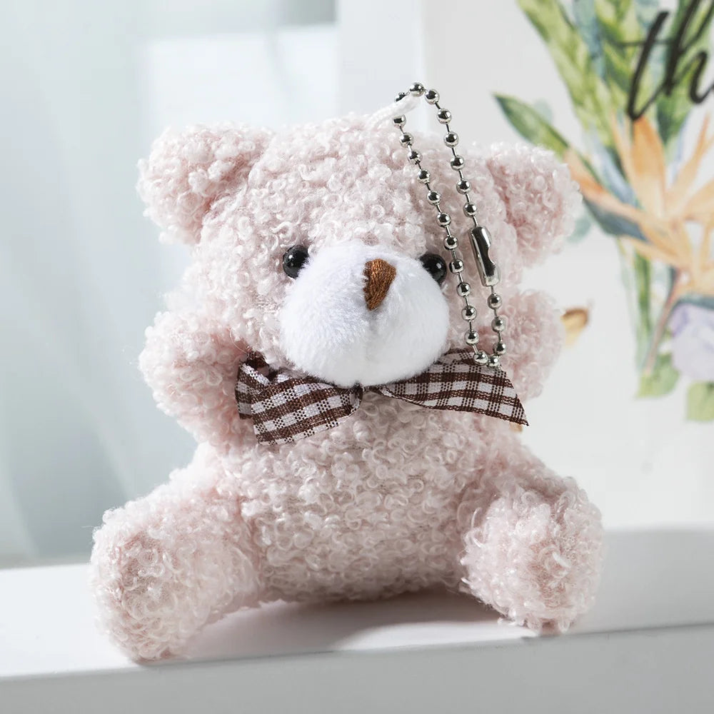 1Pcs Cute Teddy Bear Pendant Plush Doll Little Bear Doll Small Doll Bag Soft Cute Accessories Keychain Female