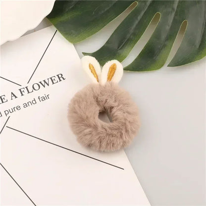 Cartoon Cute Animal Rubber Band for Girls Plush Ponytail Maruko Hair Tie Elastic Hair Ring Headwear Girls Kids Hair Accessories