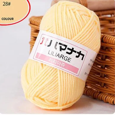25G Milk Sweet Soft Baby Cotton Knitting Wool Thick Fiber Yarn Velvet Hand Threads for Knitting Wool Crochet Yarn for DIY Sweate