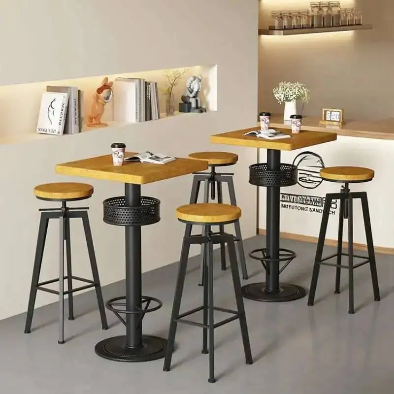 Restaurant Kitchen Bar Tables Side Eat Standing Party Vintage Dining Table Wooden Round Muebles De Cocina Furniture Zt50bt New