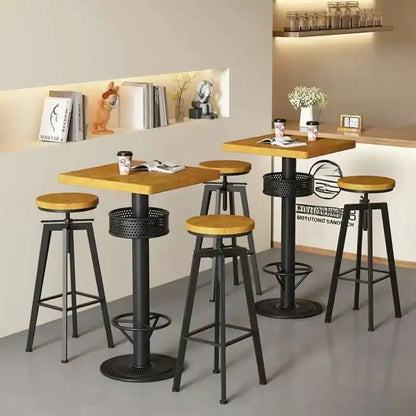 Restaurant Kitchen Bar Tables Side Eat Standing Party Vintage Dining Table Wooden Round Muebles De Cocina Furniture Zt50bt New