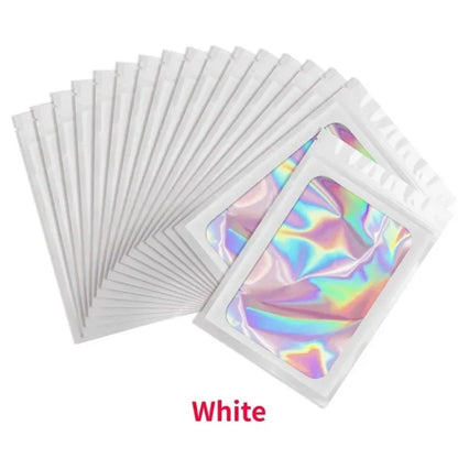 10-50Pcs Laser Ziplock Bag Necklace Earrings Jewelry Gift Packing Bags Cell Phone Cases Colorful Packing Bags Kitchen Organizer