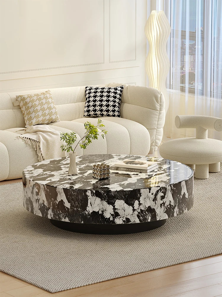 Italian Minimalist Round Marble Nesting Tables Set - Luxury  Coffee Tables for Small/Large Living Room, Space-Smart Centerpiece