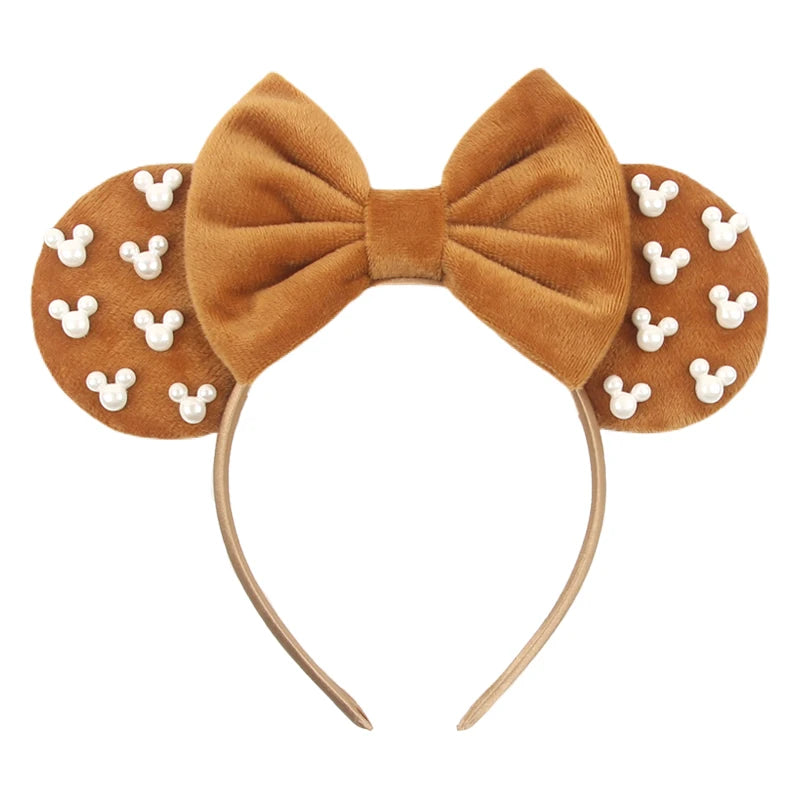 New Trendy Mouse Ears Headband Mickey 3.3"Velvet For Girls Soft Bow Hairband Halloween Festival Party Trip DIY Hair Accessories