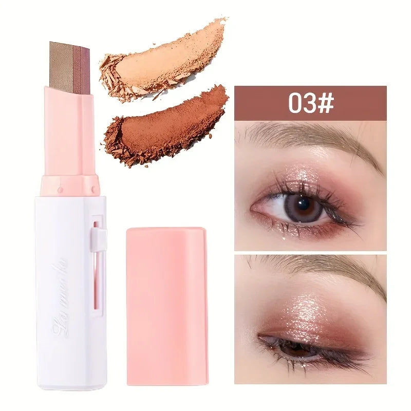 2 in 1 Pearly Highlighter Eyeshadow Stick Glitter Eyeshadow Eyeliner Stick Eyes Makeup Cosmetics Make Up Waterproof Long Lasting