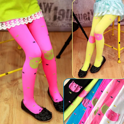Girls Stockings Kids Tights Spring Autumn Cat Fish Children Pantyhose Stockings Clothes Toddlers Kitty Legging Bodysuits