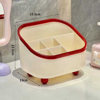 Large Capacity 6-Compartment Pen Holder – Slanted Desk Organizer for Office & Home (DIY Sticker-Friendly)