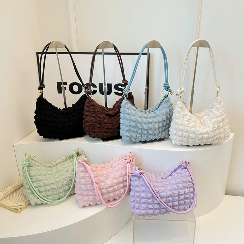 Fashion Vintage Women Subaxillary Bag Texture Shoulder Crossbody Bags Retro Female Shopping Underarm Handbag Totes
