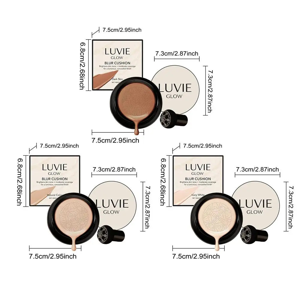 High-end Hydrating Mushroom Air Cushion BB Cream Waterproof Brightening Foundation with Concealer Korean Daily Makeup Base