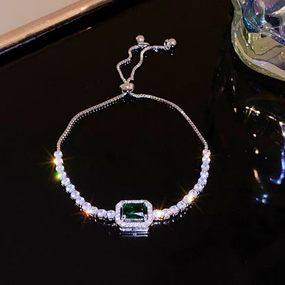 Rhinestone Round Clasp Bracelet for Women Personality Colorful Bracelets Temperament Light Luxury Posh Accessories Wholesale