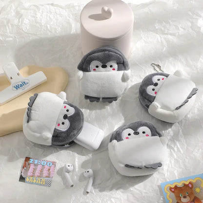 Women Cute Penguin Coins Wallets Lipstick Earphone Organizer Fashion Pendant Keychain Storage Zero Wallet Gifts Pendant