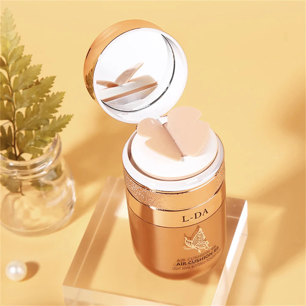 Butterfly Puff Air Cushion BB CC Cream Isolation Natural Concealer Makeup Face Base Moisturizing Oil Control Breathable Natural