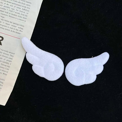 Y2K Wing Star Lanyard Keychain Plush Angel Phone Decoration Pendant Trendy Star Chain Bag Decoration Sweet Cool Girl Accessories