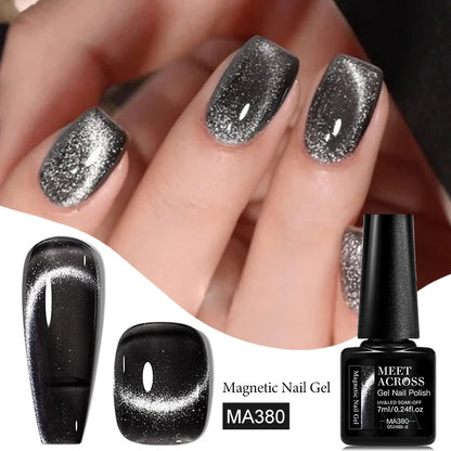7ml Red Series Cat Magnetic Gel Nail Polish Sparkle Glitter Semi Permanent Nail Art UV Gel Varnish Manicure For Valentines Nails