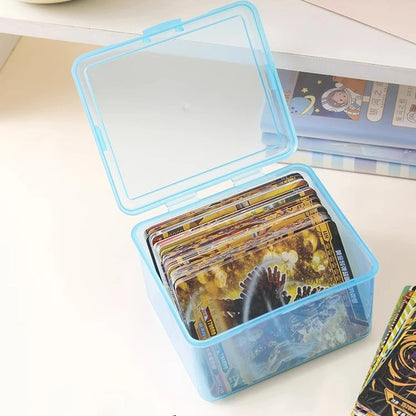 Transparent Plastic Storage Box Photocards Small Card Storage Box Desk Organizer Box Classification Box Stationery