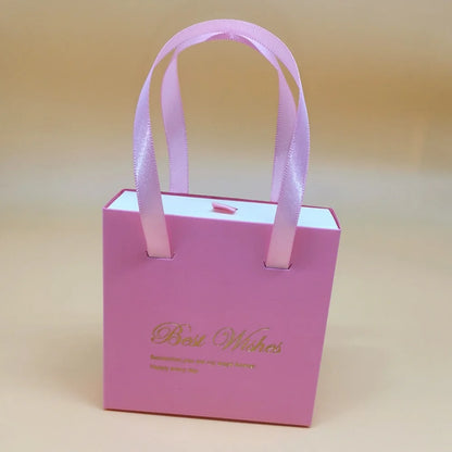 Portable Jewelry Box Ring Earrings Necklace Paper Jewelry Display Case Blessing Print Valentines Day Wedding Gift Packaging Box