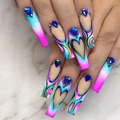 24Pcs Press on Fake Nails Short Medium French Acrylic Full Cover False Nail With Glue Kit Mini File Manicure for Women and Girls