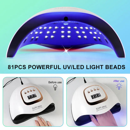 SUN X25MAX 81LED UV Lamp for Nails Drying Quick Curing All Gel Nail Polish Professional Powerful UV Light Dryer Manicure Salon