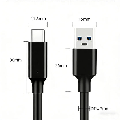 USB 3.2 Type C to A Cable 10Gbps 60W PD Fast Charging Data Transfer for Galaxy S23 S22 Note 20 Pixel iPad Pro SSD Android Auto