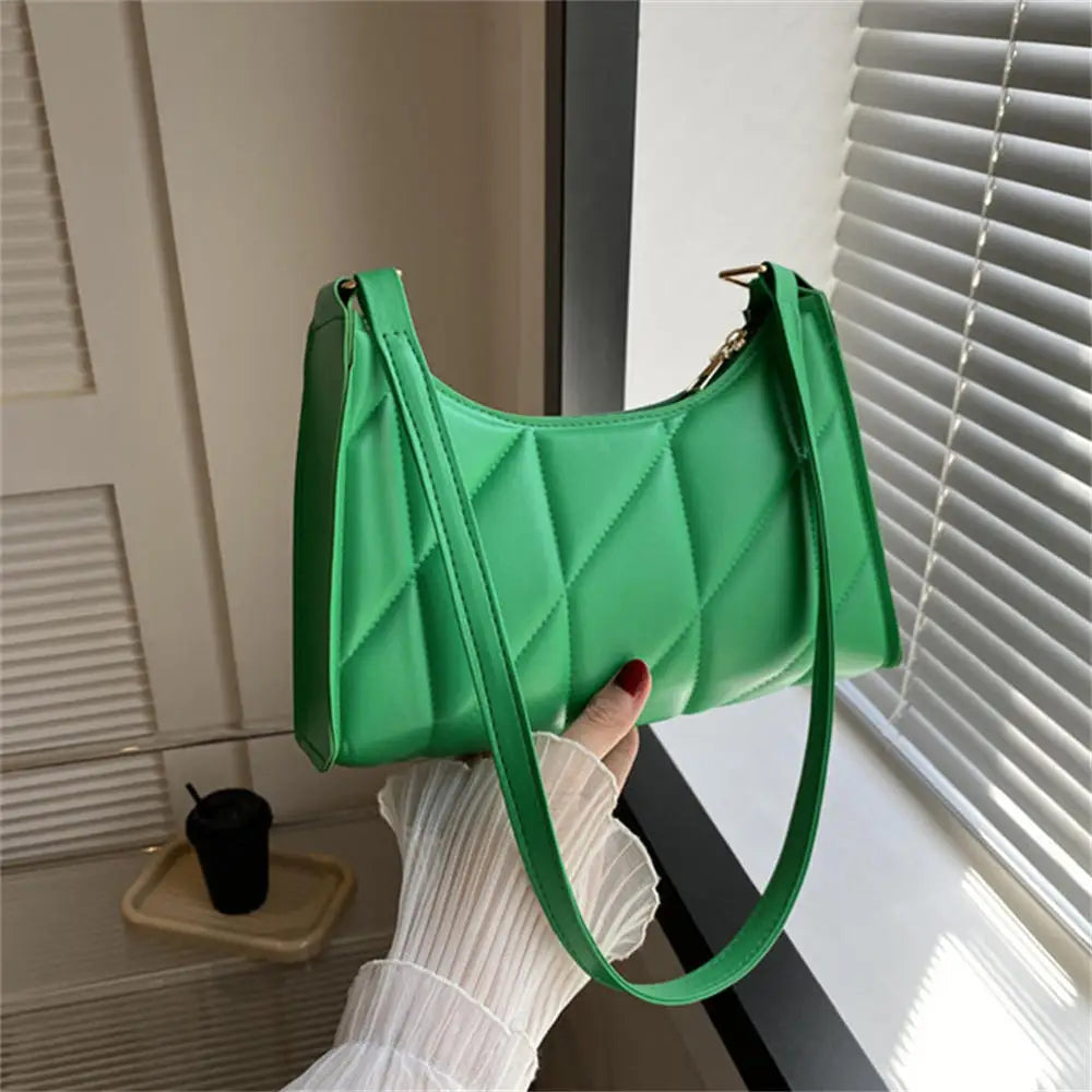 Fashion Women Chain Shoulder Underarm Bags Felt Pu Leather Simple Solid Color Casual Handbags Female Pouch Tote Crossbody Bag