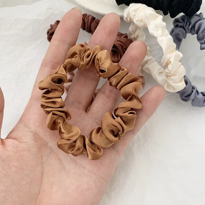 3/6Pcs/Set Silk Hair Scrunchies Elastic Hair Bands Women Elegant Headwear Hair Ties Ponytail Holder Sweet Hair Rope Rubber Bands