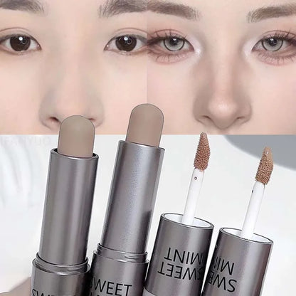 Matte Concealer Contour Stick Moisturizing Lasting Smooth 3D Nose Shadow Waterproof Face Highlight Brighten Contour Makeup Pen