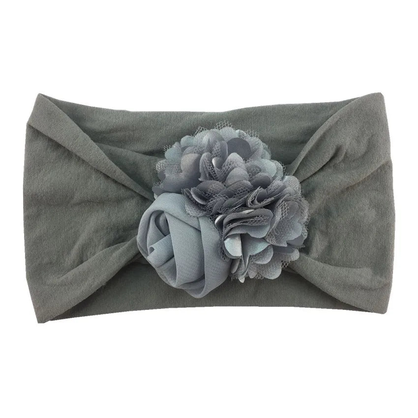 Kids Headwear Soft Stretch Flower Headband Knot Wide Nylon Headwraps Baby Girls Hair Bands Photo Props for Newborn Accessories