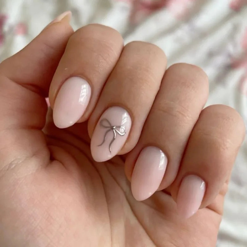 24PCS stiletto false nail tips Mid-length Gradients press on nails wearable full cover fashion false fingernails patch for girls