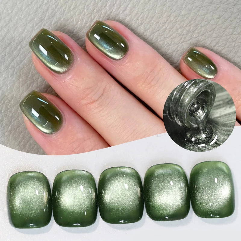 BORN PRETTY 10ml Dark Emerald Cat Magnetic Gel Ultra Shine Semi Permanent Soak Off UV Gel Manicure Nail Art Varnish