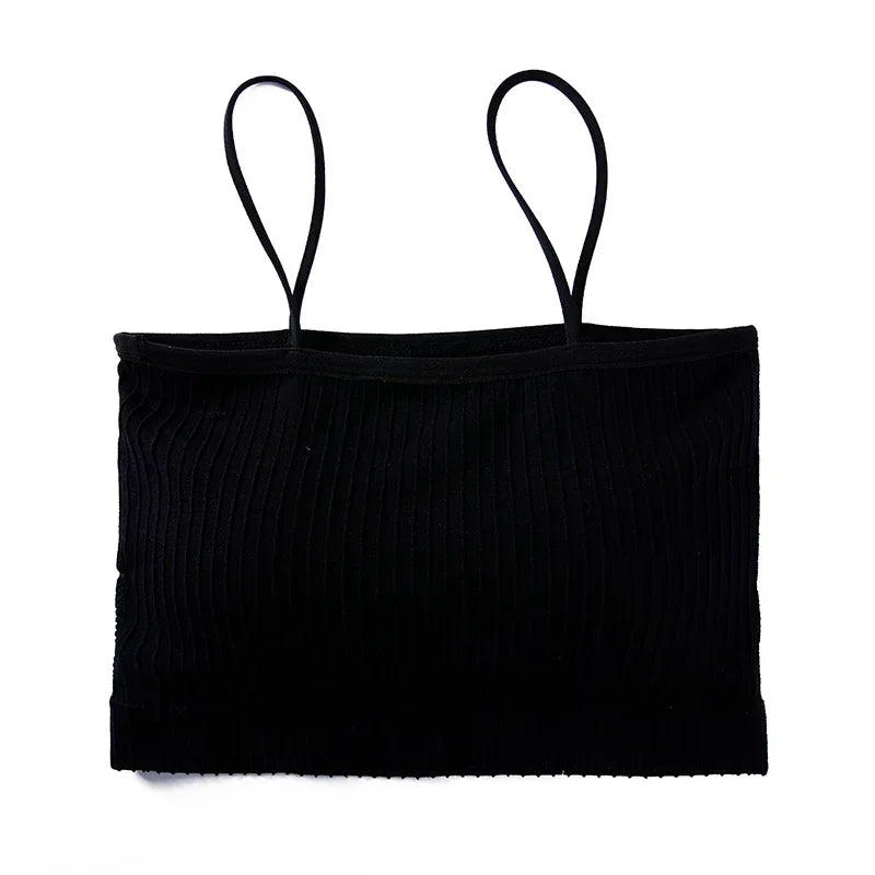 Summer Tube Bras For Women Sexy Seamless Underwear Crop Tops Sexy Lingerie Silky Bandeau Bra Removable Pads Intimates