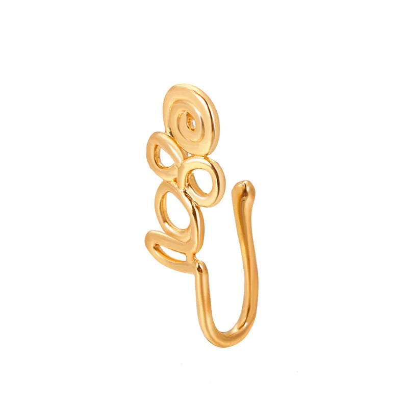 1Pc Copper Fake Piercing Nose Ring Butterfly Crown Star Heart Clip On Nose Ear Clip Cuff Earring for Women Gift Body Jewelry Nez